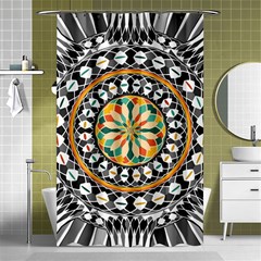 High Contrast Mandala Shower Curtain 48  X 72  (small) 