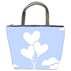 Clouds Sky Air Balloons Heart Blue Bucket Bags by Nexatart