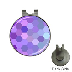 Purple Hexagon Background Cell Hat Clips With Golf Markers by Nexatart