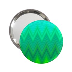 Green Zig Zag Chevron Classic Pattern 2 25  Handbag Mirrors by Nexatart