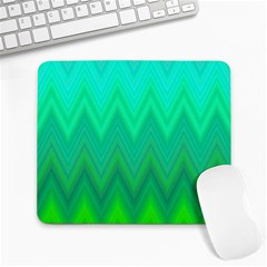 Green Zig Zag Chevron Classic Pattern Large Mousepads by Nexatart