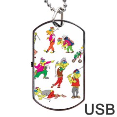 Golfers Athletes Dog Tag Usb Flash (two Sides) by Nexatart