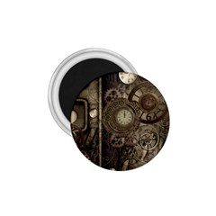 Stemapunk Design With Clocks And Gears 1 75  Magnets by FantasyWorld7