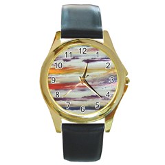 Imagesart Li Photo 27 06 2017, 8 10 22 Am Cara Azul Round Gold Metal Watch by MaryIllustrations