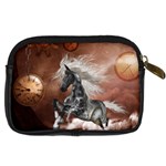 Steampunk, Awesome Steampunk Horse With Clocks And Gears In Silver Digital Camera Cases Back