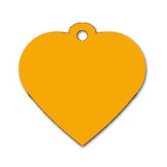 Pale Pumpkin Orange Creepy Hollow Halloween  Dog Tag Heart (two Sides) by PodArtist