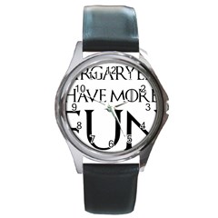  Targaryens Have More Fun - Blondes Have More Fun Black Round Metal Watch