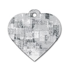 Abstract Art Dog Tag Heart (two Sides) by ValentinaDesign