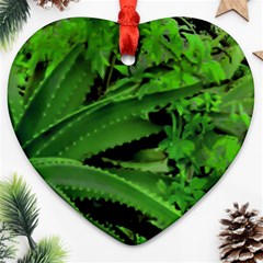 Vivid Tropical Design Heart Ornament (two Sides) by dflcprints