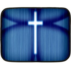 Blue Cross Christian Fleece Blanket (mini) by Mariart