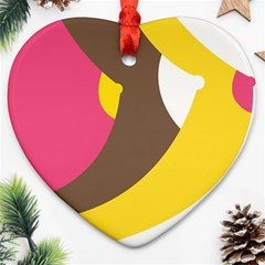 Breast Pink Brown Yellow White Rainbow Heart Ornament (two Sides)