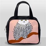 Animals Bird Owl Pink Polka Dots Classic Handbags (One Side) Front