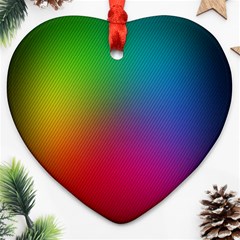 Bright Lines Resolution Image Wallpaper Rainbow Heart Ornament (two Sides)