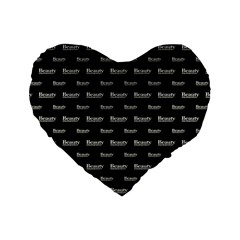 Beauty Moments Phrase Pattern Standard 16  Premium Heart Shape Cushions by dflcprints