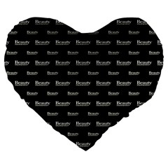 Beauty Moments Phrase Pattern Large 19  Premium Heart Shape Cushions by dflcprints