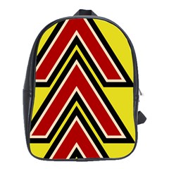 Chevron Symbols Multiple Large Red Yellow School Bag (xl)