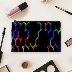 Grid Light Colorful Bright Ultra Cosmetic Bag (medium)  by Mariart