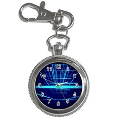 Grid Structure Blue Line Key Chain Watches by Mariart