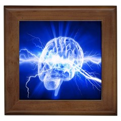 Lightning Brain Blue Framed Tiles