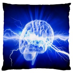 Lightning Brain Blue Standard Flano Cushion Case (two Sides)