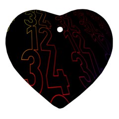 Neon Number Ornament (heart)