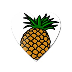 Pineapple Fruite Yellow Green Orange Heart Magnet