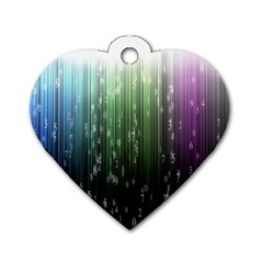 Numerical Animation Random Stripes Rainbow Space Dog Tag Heart (one Side) by Mariart