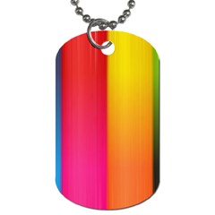 Rainbow Stripes Vertical Lines Colorful Blue Pink Orange Green Dog Tag (one Side)