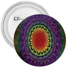 Rainbow Mandala Circle 3  Buttons