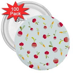 Root Vegetables Pattern Carrots 3  Buttons (100 Pack) 