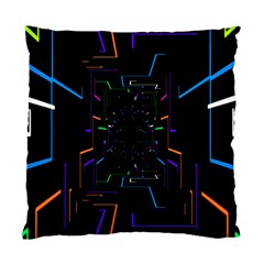 Seamless 3d Animation Digital Futuristic Tunnel Path Color Changing Geometric Electrical Line Zoomin Standard Cushion Case (one Side) by Mariart