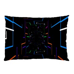 Seamless 3d Animation Digital Futuristic Tunnel Path Color Changing Geometric Electrical Line Zoomin Pillow Case by Mariart