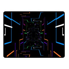 Seamless 3d Animation Digital Futuristic Tunnel Path Color Changing Geometric Electrical Line Zoomin Double Sided Fleece Blanket (small)  by Mariart