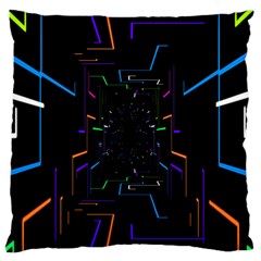 Seamless 3d Animation Digital Futuristic Tunnel Path Color Changing Geometric Electrical Line Zoomin Standard Flano Cushion Case (one Side) by Mariart