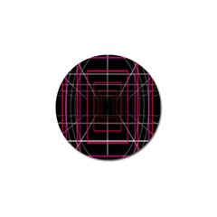 Retro Neon Grid Squares And Circle Pop Loop Motion Background Plaid Golf Ball Marker (4 Pack)