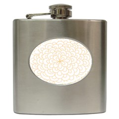 Rosette Flower Floral Hip Flask (6 Oz) by Mariart