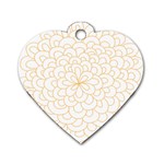 Rosette Flower Floral Dog Tag Heart (Two Sides) Front