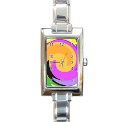 Spiral Digital Pop Rainbow Rectangle Italian Charm Watch