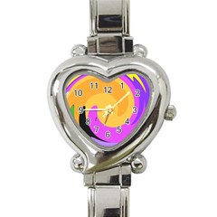 Spiral Digital Pop Rainbow Heart Italian Charm Watch