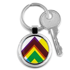 Triangle Chevron Rainbow Web Geeks Key Chains (round) 