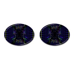 Seamless 3d Animation Digital Futuristic Tunnel Path Color Changing Geometric Electrical Line Zoomin Cufflinks (oval)