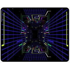 Seamless 3d Animation Digital Futuristic Tunnel Path Color Changing Geometric Electrical Line Zoomin Double Sided Fleece Blanket (medium)  by Mariart