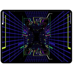 Seamless 3d Animation Digital Futuristic Tunnel Path Color Changing Geometric Electrical Line Zoomin Double Sided Fleece Blanket (large)  by Mariart