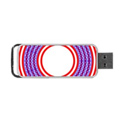 Stars Stripes Circle Red Blue Space Round Portable Usb Flash (one Side)