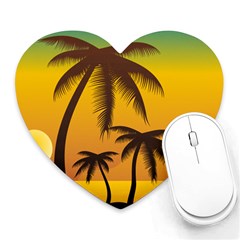 Sunset Summer Heart Mousepads