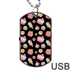 Sweet Pattern Dog Tag Usb Flash (one Side) by Valentinaart