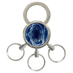 Worm Hole Line Space Blue 3-ring Key Chains