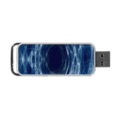 Worm Hole Line Space Blue Portable Usb Flash (one Side)