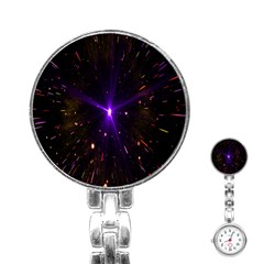 Animation Plasma Ball Going Hot Explode Bigbang Supernova Stars Shining Light Space Universe Zooming Stainless Steel Nurses Watch