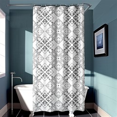 Background Pattern Diagonal Plaid Black Line Shower Curtain 36  X 72  (stall) 